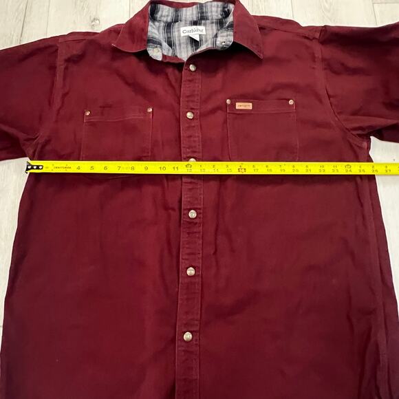 Carhartt Fleece Lined Button Down Jacket Maroon Men’s Size XLarge - Picture 7 of 7